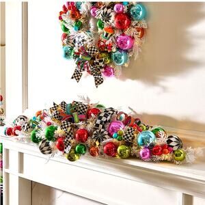 MacKenzie-Childs 55" Confetti Christmas Mantle Garland Pop of Color Holiday NEW